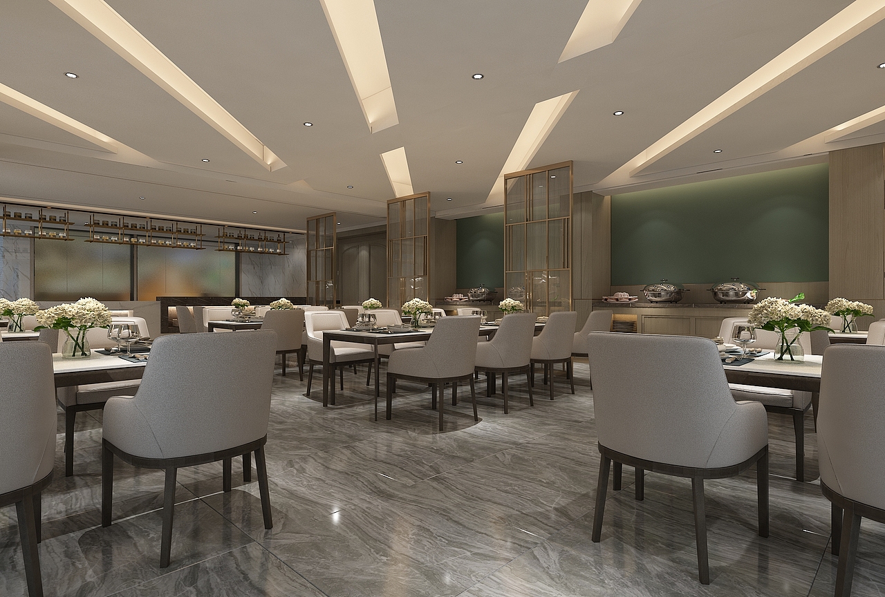 银川装修公司|银川天景豪斯酒店餐厅装修设计方案鉴赏（图ZMzUyODE3MzI0） - 商业空间设计 - 站酷设计师宁夏镹臻工装原创素材 - 站酷ZCOOL