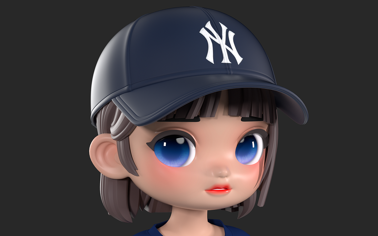 C4D Ball Cap Girl（图ZMzAzODM5MDY4） - 人物/生物 - 站酷设计师涵百万原创素材 - 站酷ZCOOL