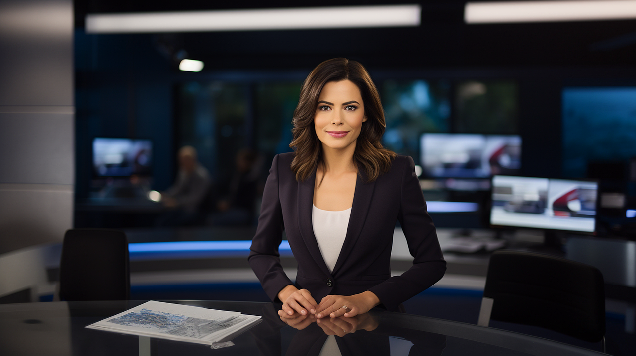 midjourney生成---电视新闻主播