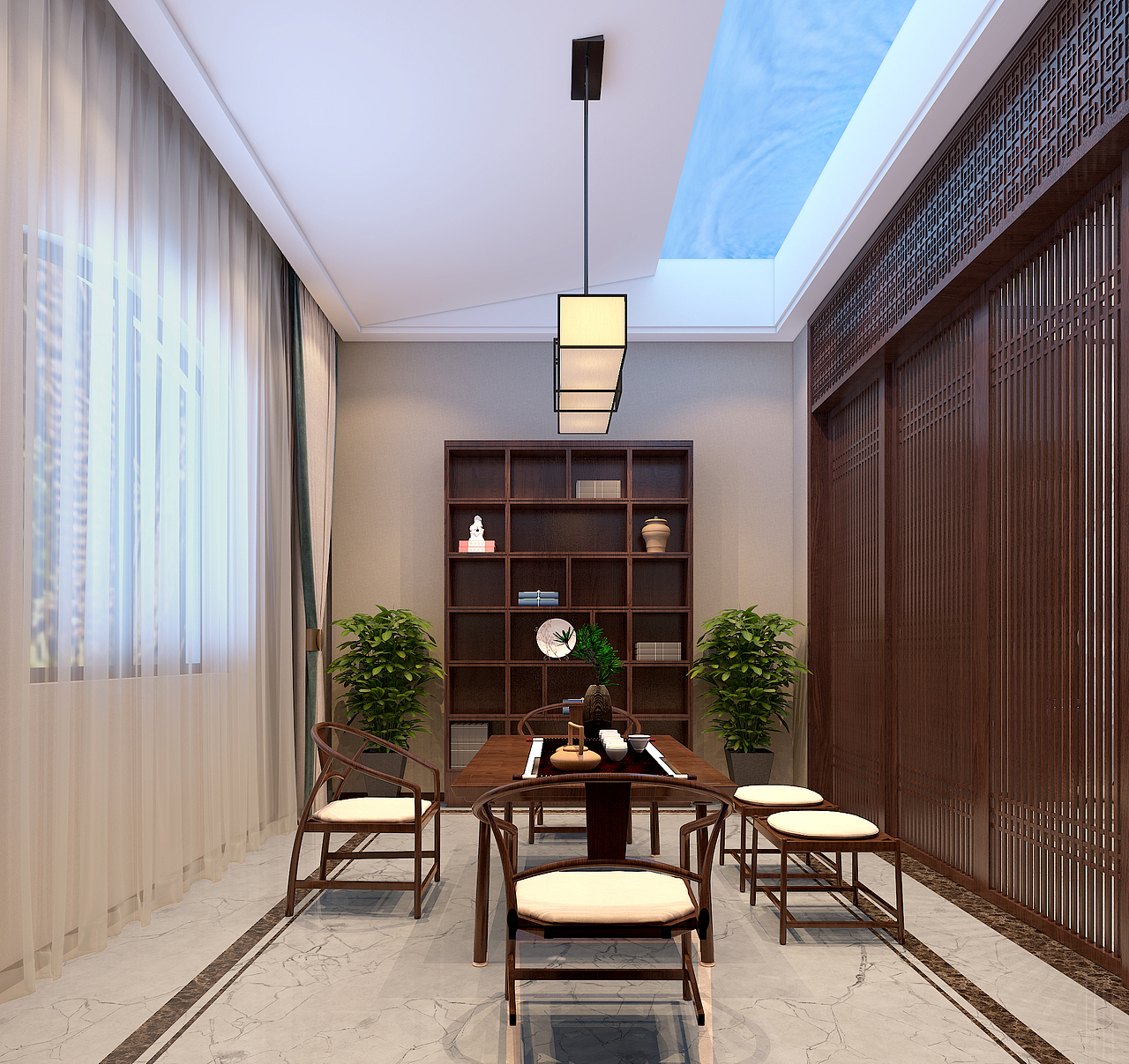 新中式自建别墅-茶室