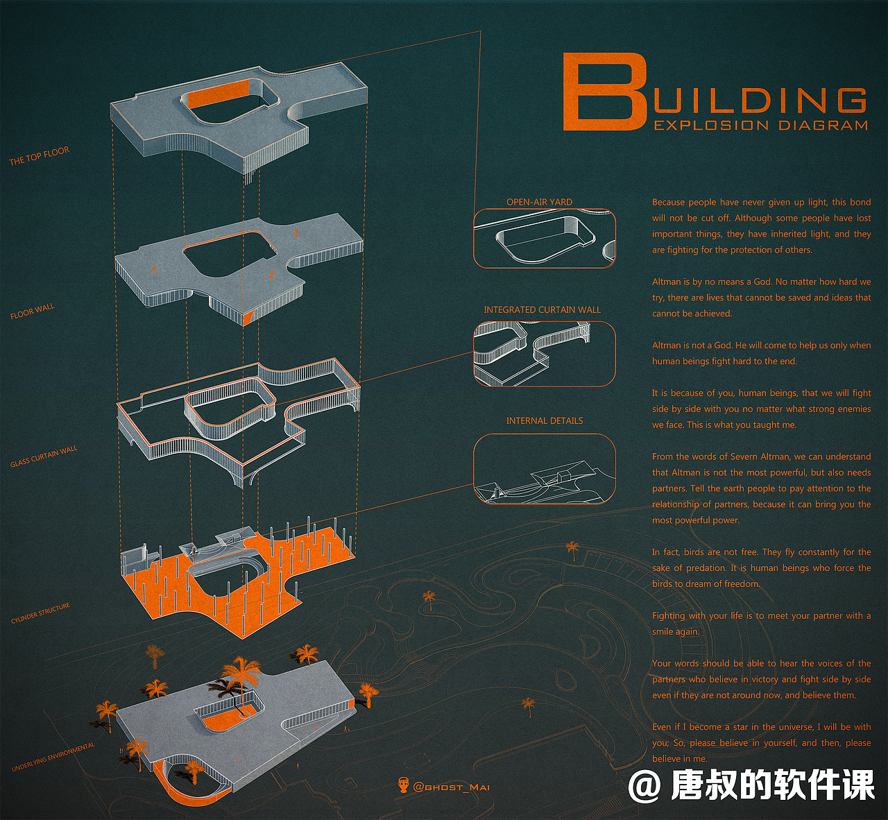 学员作品—爆炸分析图（图ZMzMwMjM4MTAw） - 建筑设计 - 站酷设计师唐叔的软件课原创素材 - 站酷ZCOOL