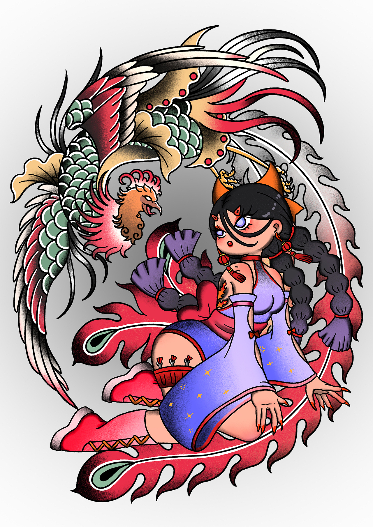 招财恶女系列 插画合集（图ZMzI3NDI5MDY4） - 新锐潮流插画 - 站酷设计师兔妖妖零零原创素材 - 站酷ZCOOL