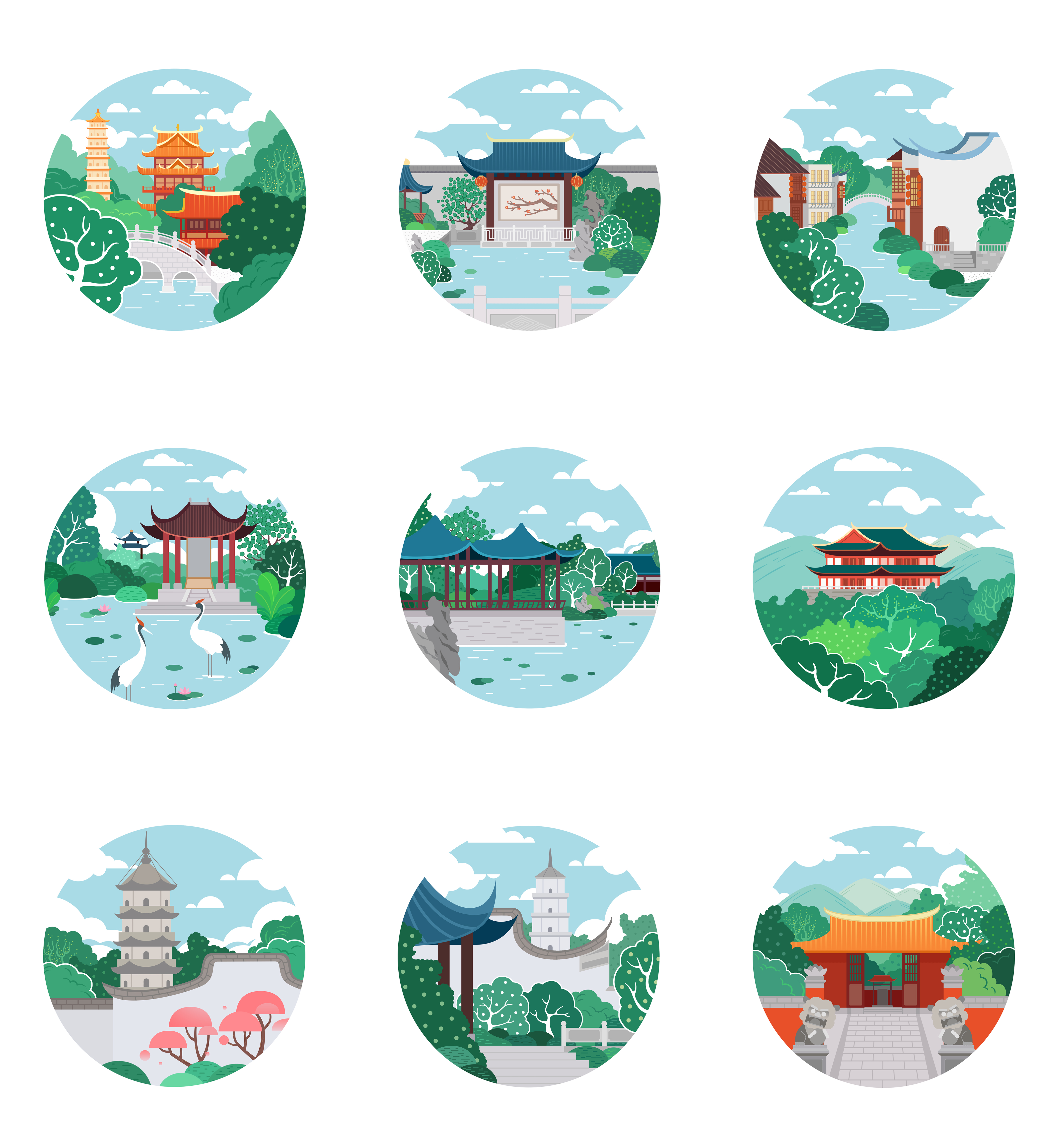 福州风景插画图片