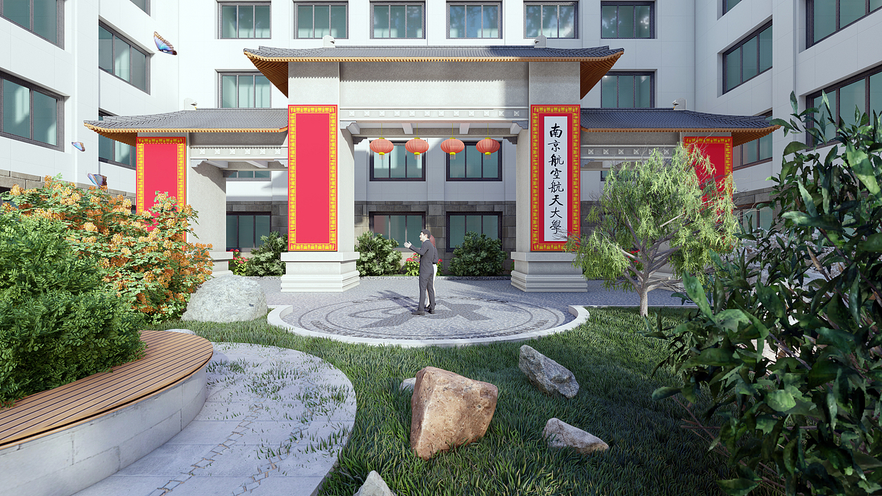 南航航空学院 园林景观（图ZMzU2ODk3NDUy） - 商业空间设计 - 站酷设计师博德之门原创素材 - 站酷ZCOOL