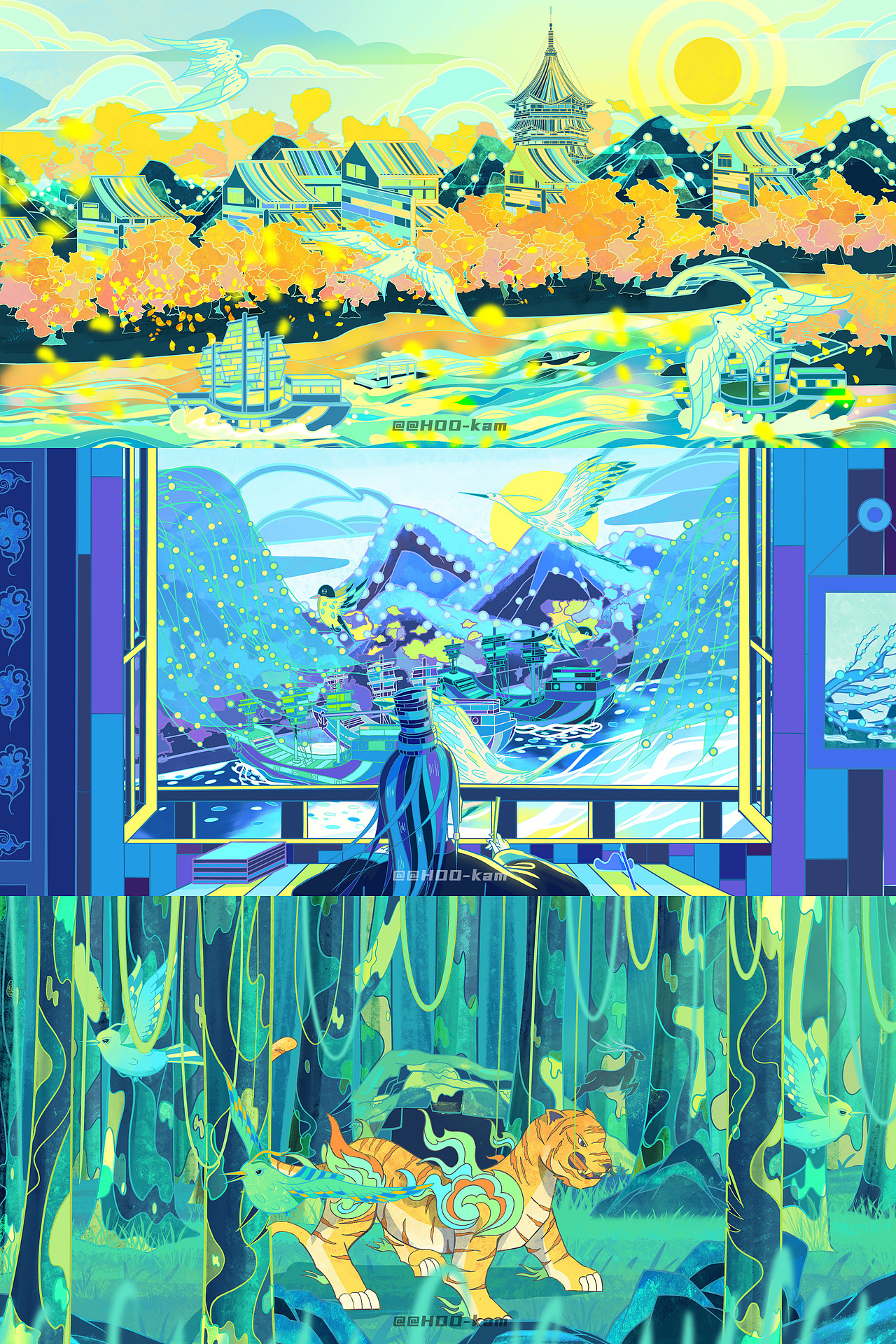 中国风插画（4）（图ZMzIzODU2NDA4） - 商业插画 - 站酷设计师Hookam原创素材 - 站酷ZCOOL
