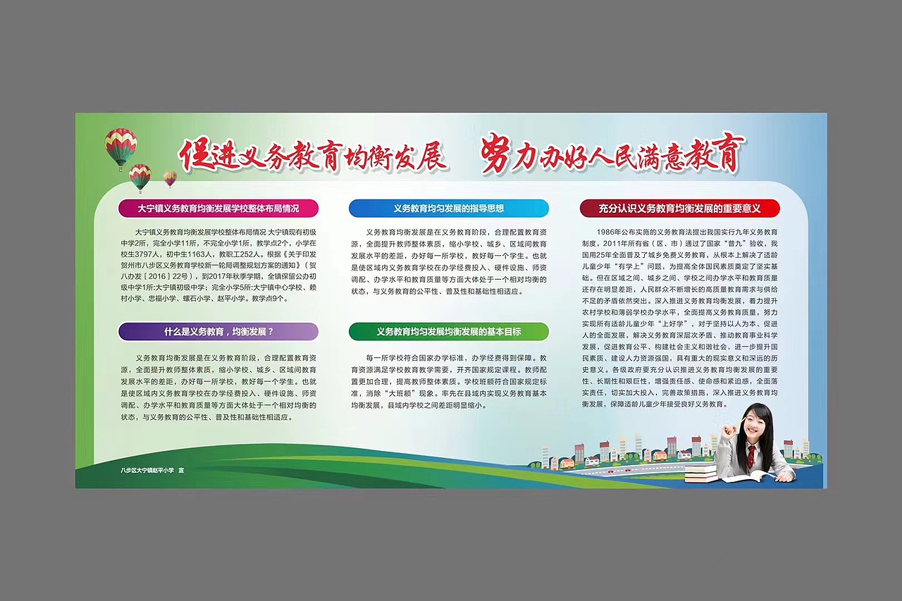 户外广告、学校建档展板