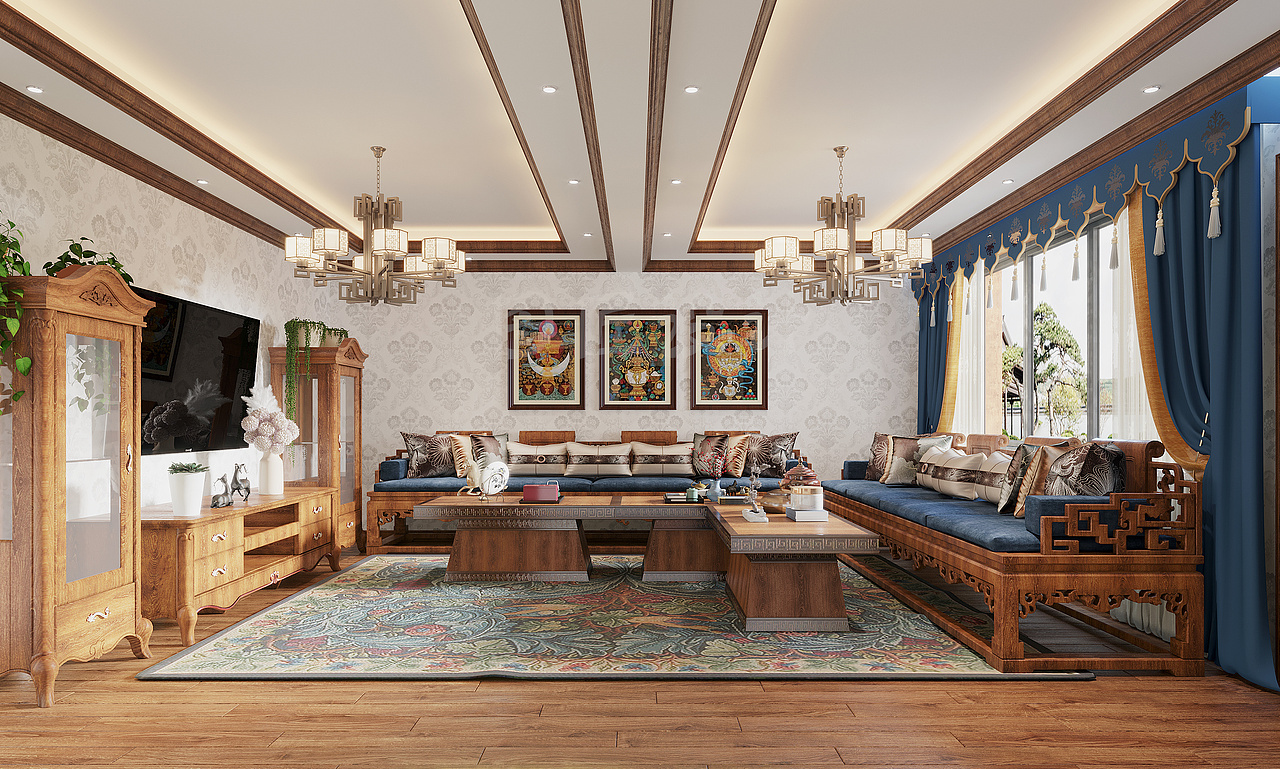 藏式元素，别有一番风味（图ZMzA3MTI4Mzk2） - 家装设计 - 站酷设计师韩卿设计原创素材 - 站酷ZCOOL