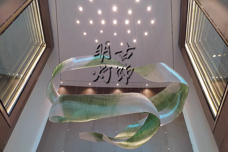 彩色细管玻璃飘带吊灯定制设计（图ZMzE1MjYyNjcy） - 商业空间设计 - 站酷设计师明古灯饰定制图库原创素材 - 站酷ZCOOL
