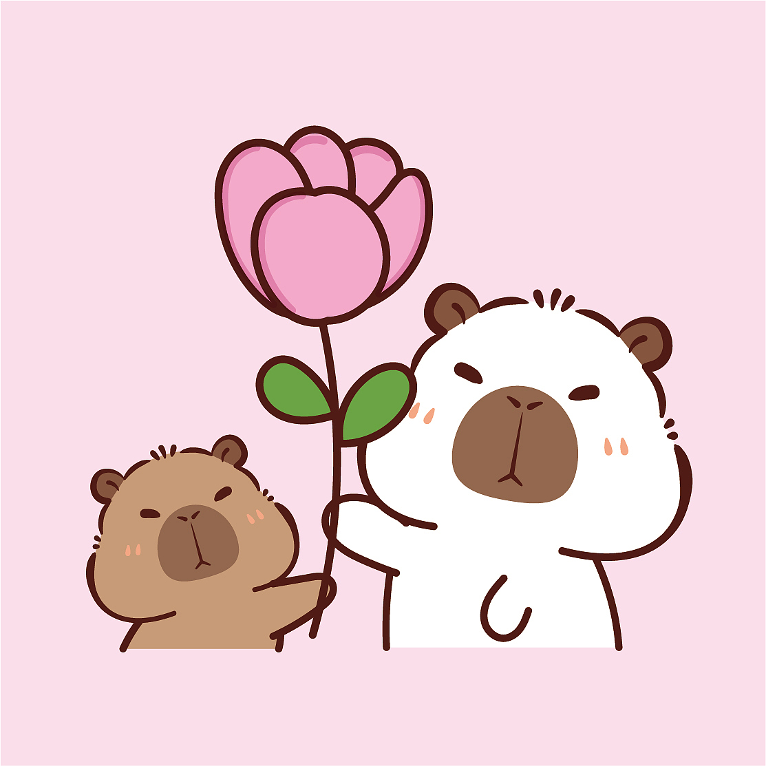 卡皮巴拉插画图片节日快乐母亲节快乐送你一朵小红花（图ZMzY5MTU5MzYw） - 商业插画 - 站酷设计师阿茹生肖IP原创素材 - 站酷ZCOOL