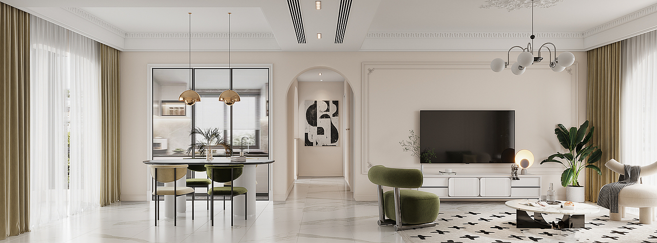 法式极简风格设计丨暖阳下的温柔轻法式