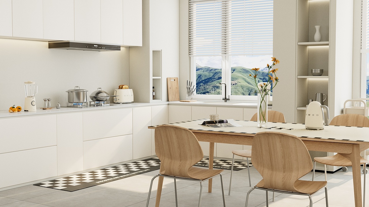 C4D厨房场景渲染动画