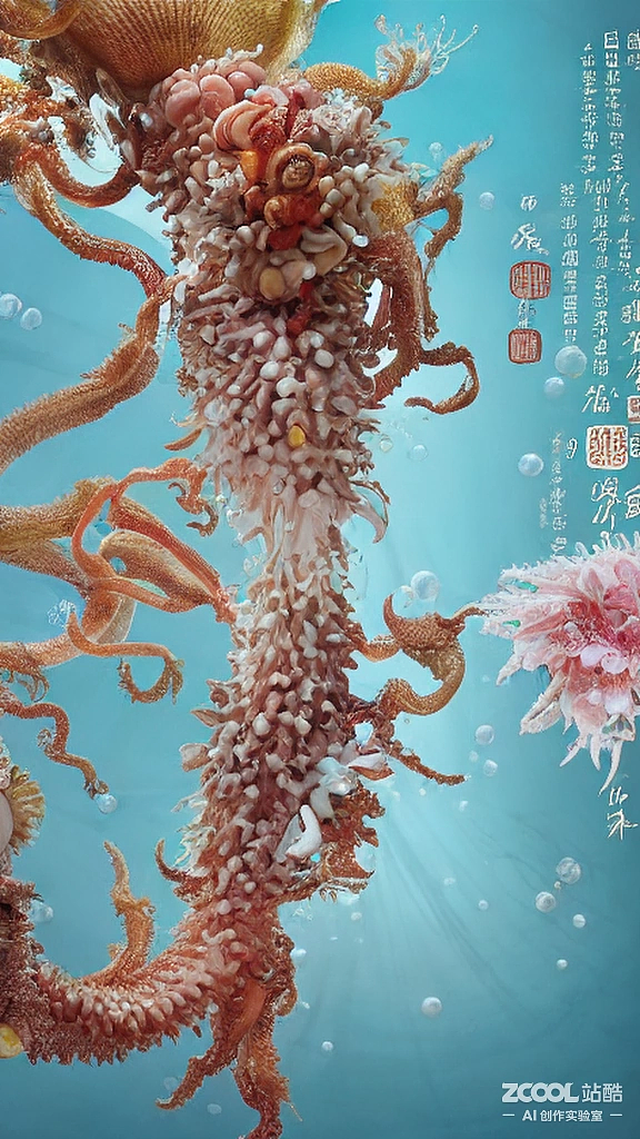 #AI创作实验室#【海底植物静物】【国画X油画】（图ZMzE5OTcxMzYw） - AI作品 - 站酷设计师xingceng2号原创素材 - 站酷ZCOOL