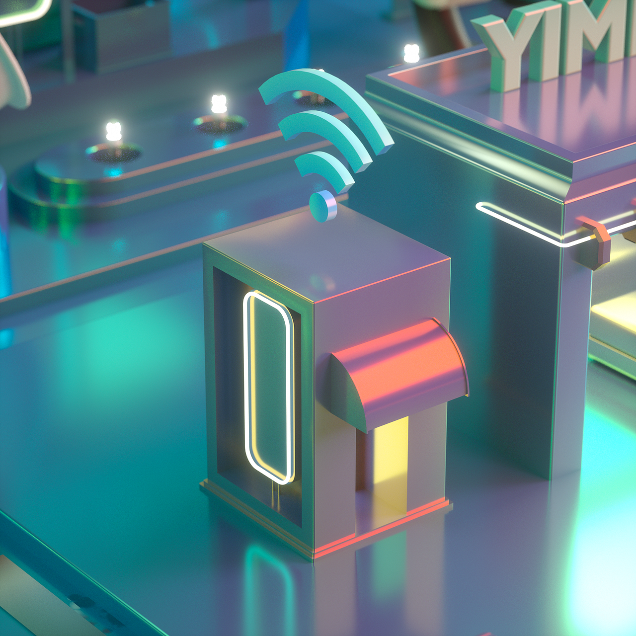 c4d电商界面建模练习 双十一视觉打造促销 oc渲染作品