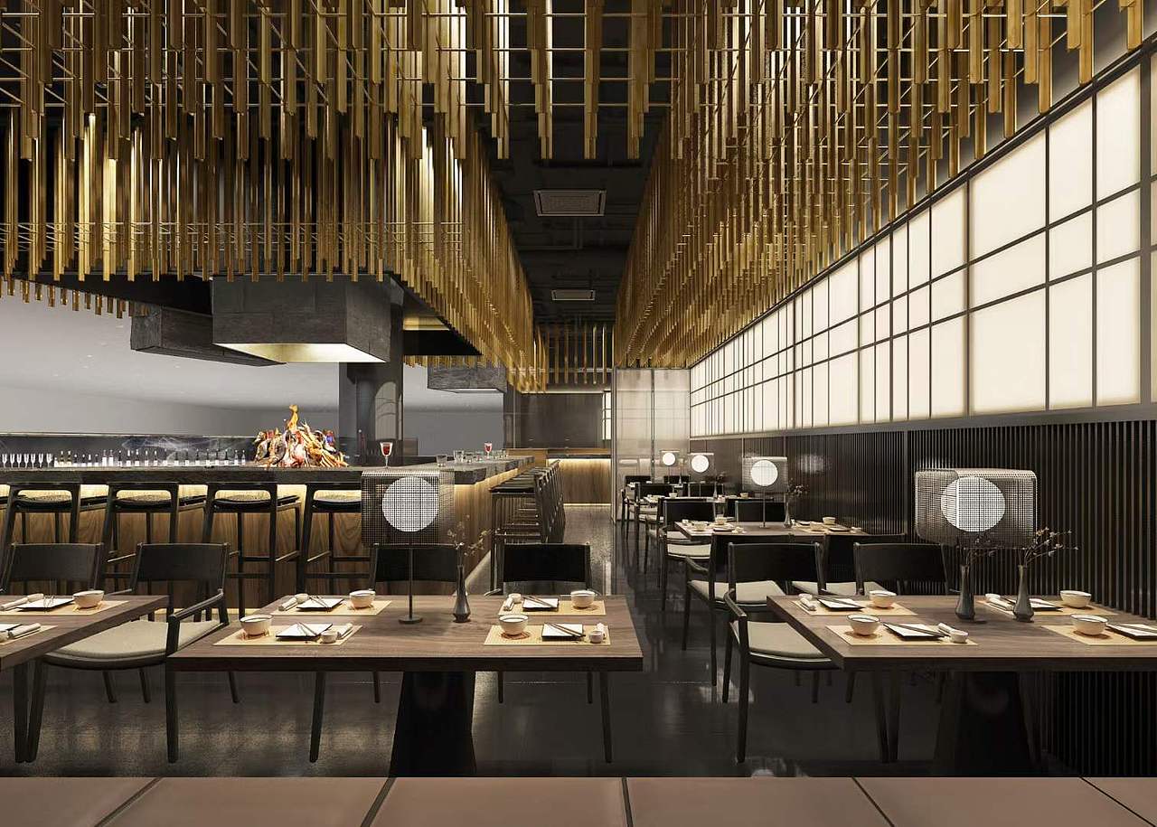 复古--风围炉鱼生餐厅丨效果图