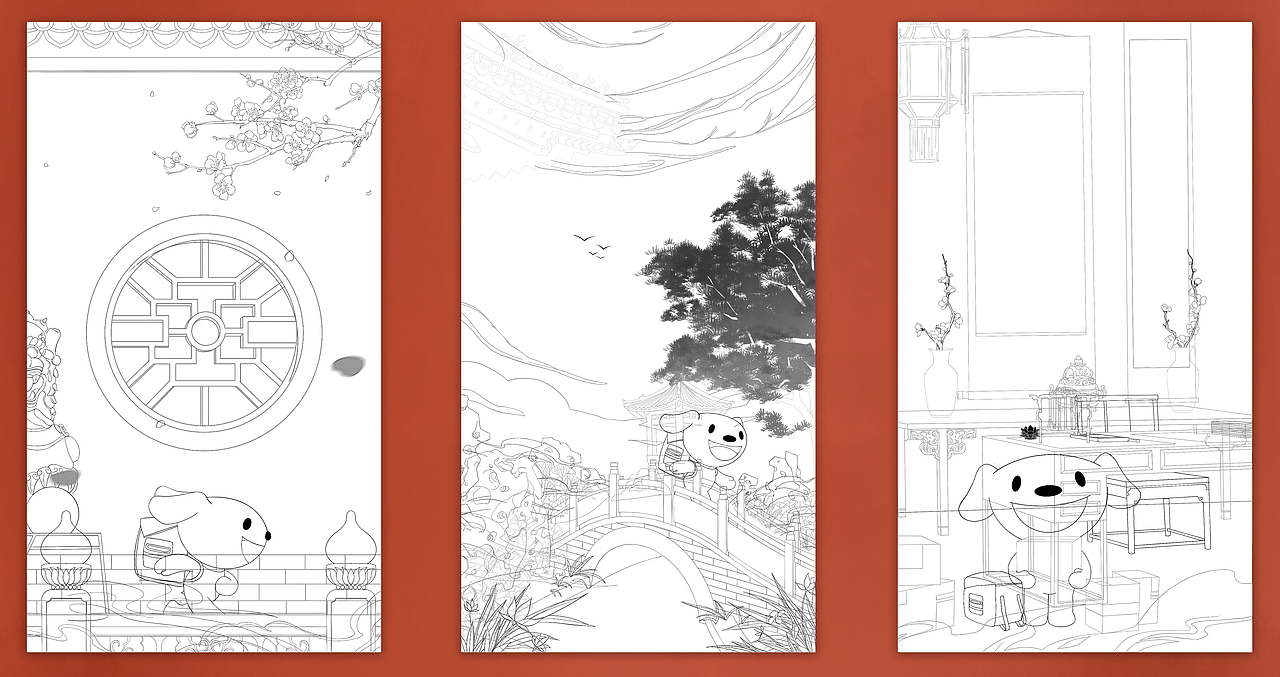 京东物流X上新了故宫 年货节预热海报（图ZMzMzNTU0NDcy） - 商业插画 - 站酷设计师二毛叔叔原创素材 - 站酷ZCOOL