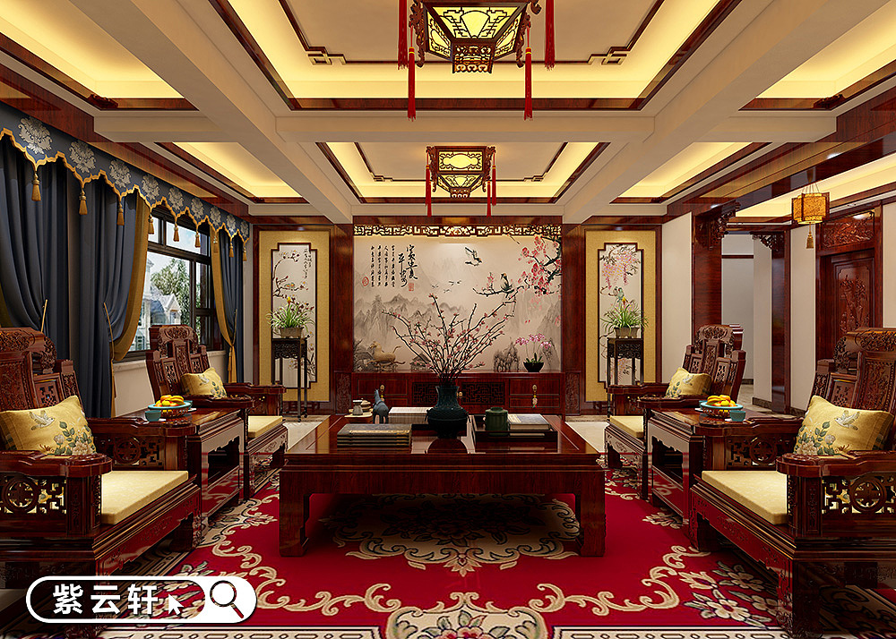 中式风格别墅装修 客厅