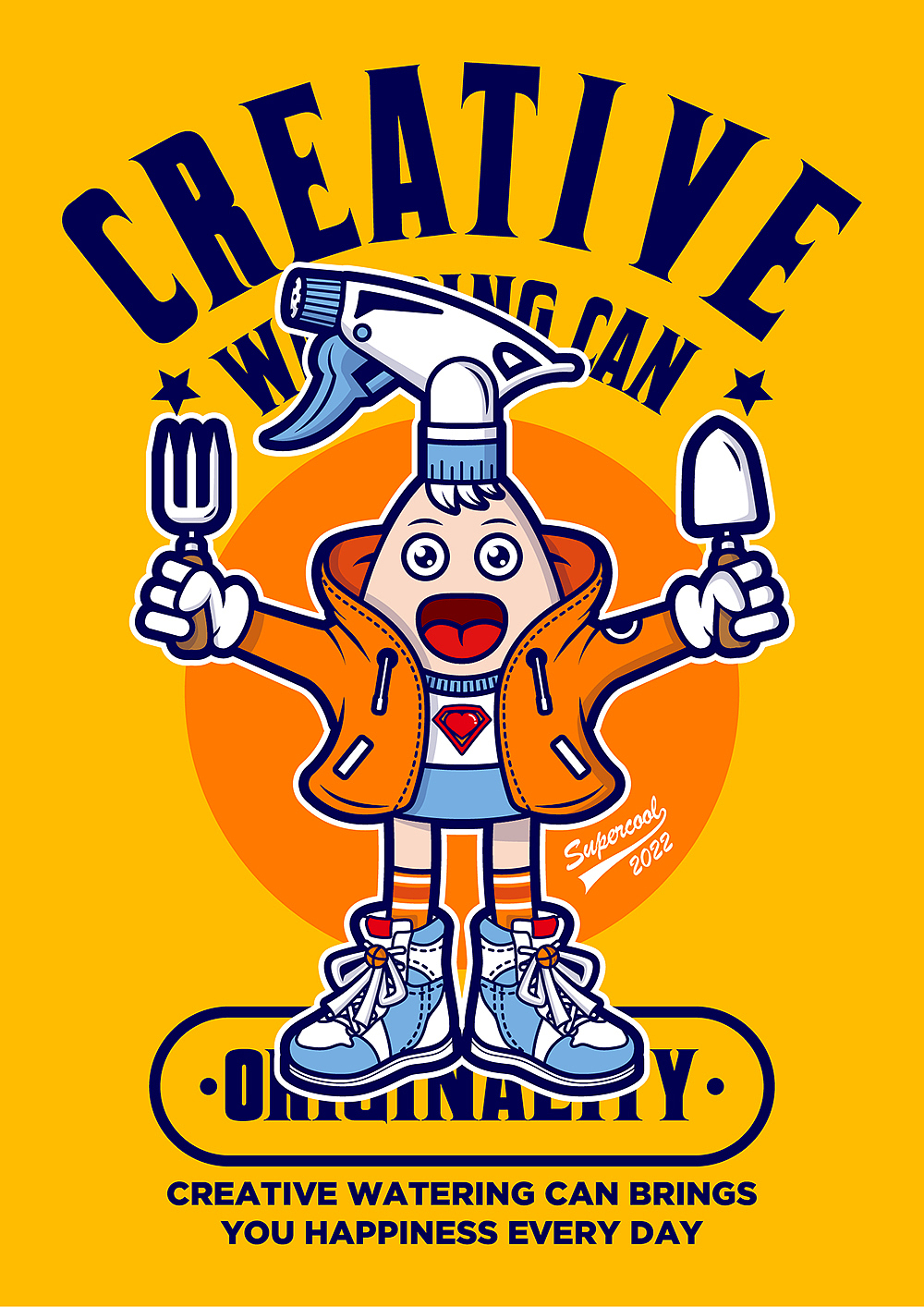 创意水壶插画设计