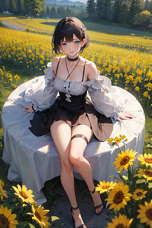 花田系列01——动漫少女,黑白搭配