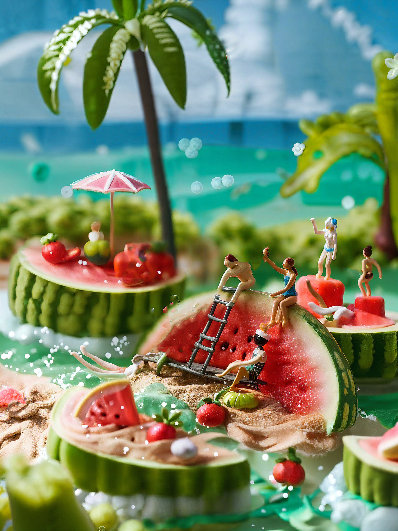 Pleasant🍉夏日水果沙滩（图ZMzY0MTA2NDQ4） - 书籍/画册 - 站酷设计师墙角石设计工作室原创素材 - 站酷ZCOOL