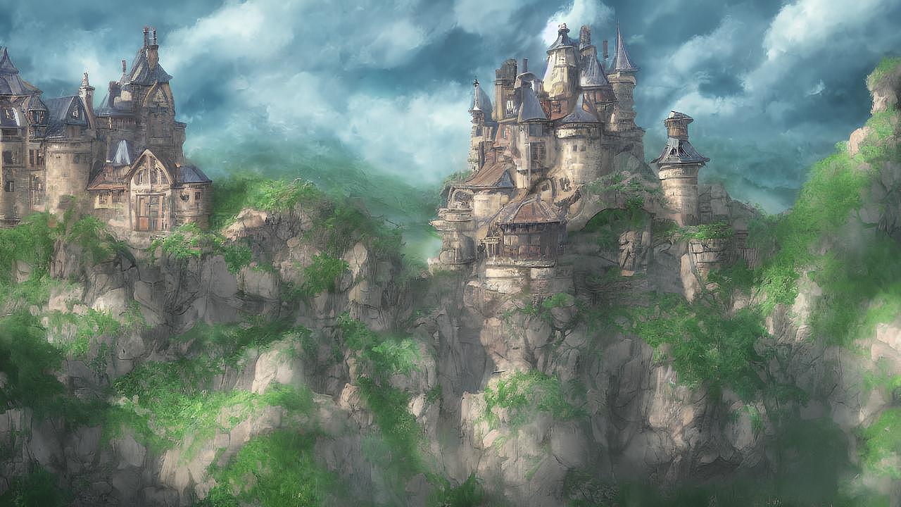 云端的城堡AI绘画