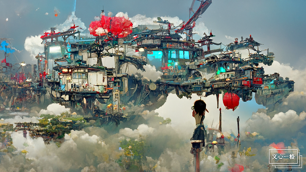 漂浮在空中的机械岛屿