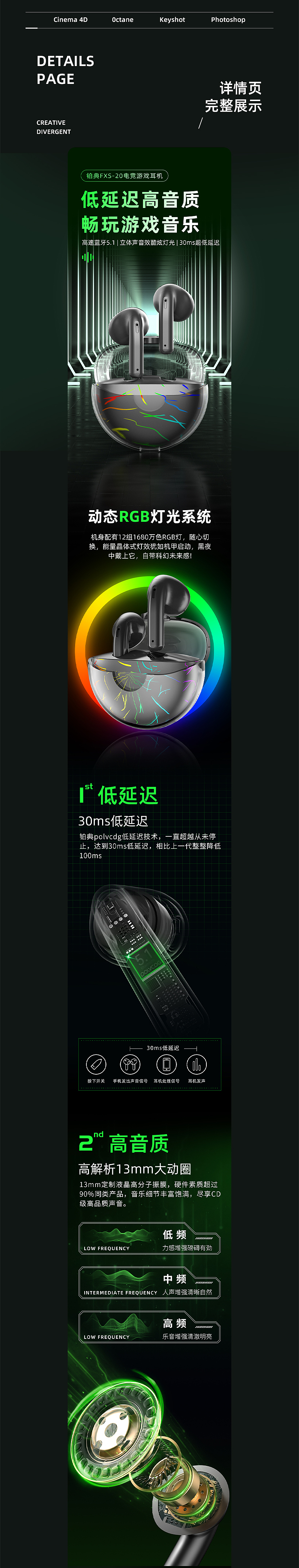 天猫铂典FXS-20电竞耳机详情页