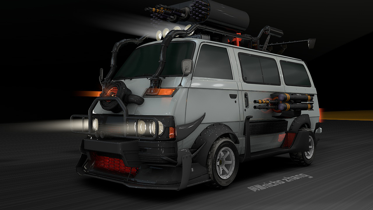 得利卡改装车1974款delica 改装火力武装版van旅行车