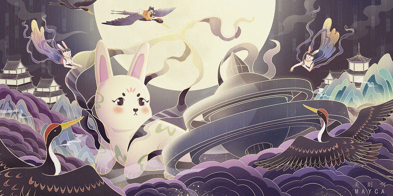 看!卡塔(不明飞行物的名称)就在那!
紫鹤快带我们去!<br><br><br><二>琼黎<br>创作思路:想画一张和海南有关的插画,结合了黎族元素、海南山脉以及现代地标建筑(世纪大桥)、凤凰、兔子、海浪、椰子树等元素,画面采用了较为喜庆的红暖色调来迎接2023年的到来。<br>黎族是海南最早的原住民,画面加入了黎族姑娘在织黎锦,以及在兔子身上加了一些黎族图腾等,展现了黎族风情。<br>(黎锦:海南岛黎族民间织锦。有悠久的历史。产于海南岛的黎族居住区,《峒溪纤志》载:"黎人取中国彩帛,拆取色丝和吉贝,织之成锦。)<br><br>