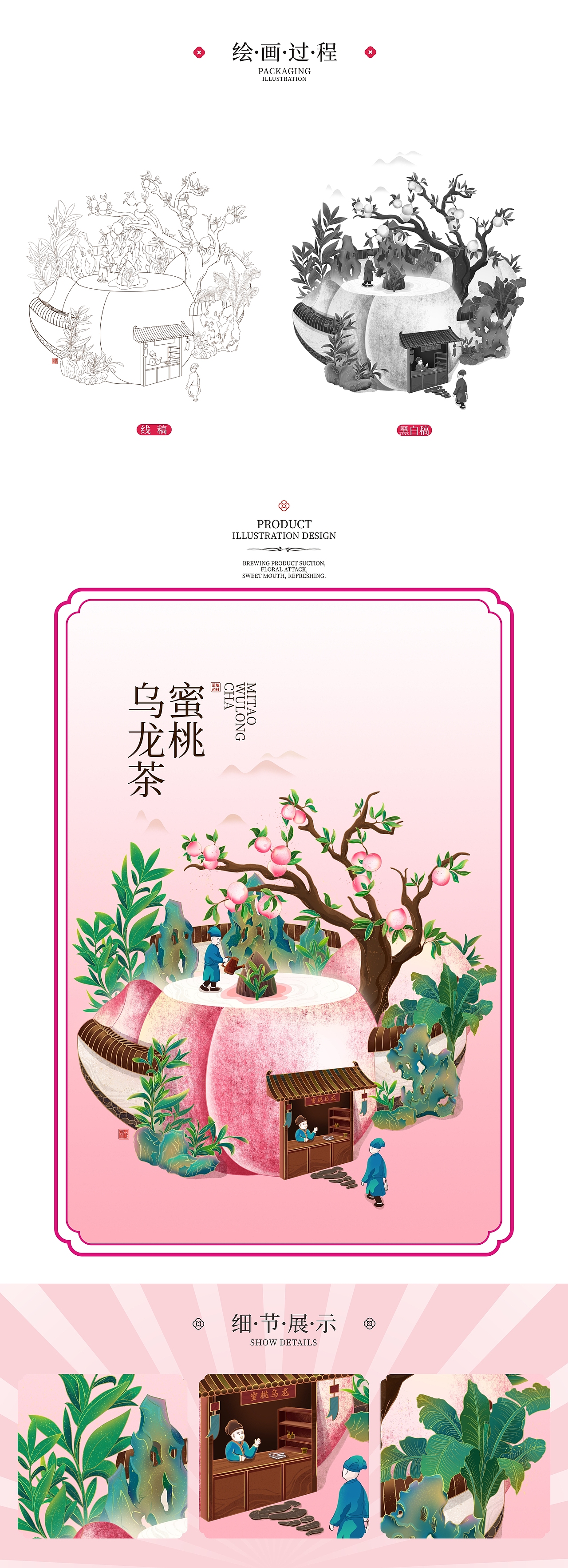花茶包装插画 系列