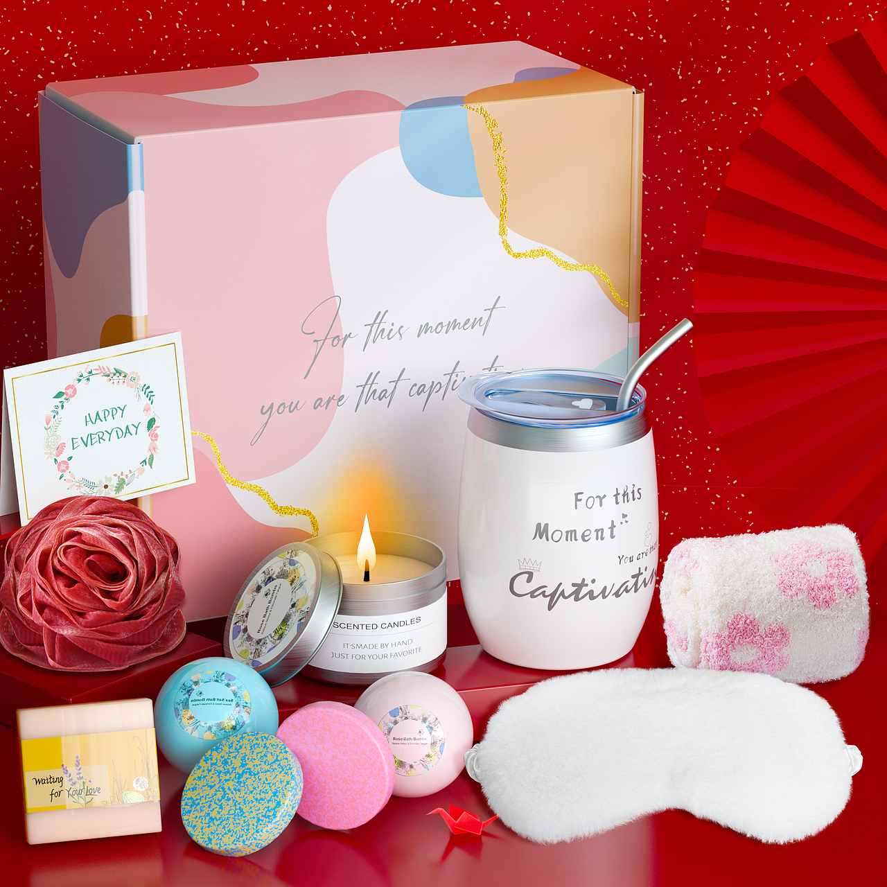 C4D产品渲染 I亚马逊礼物盒子套装