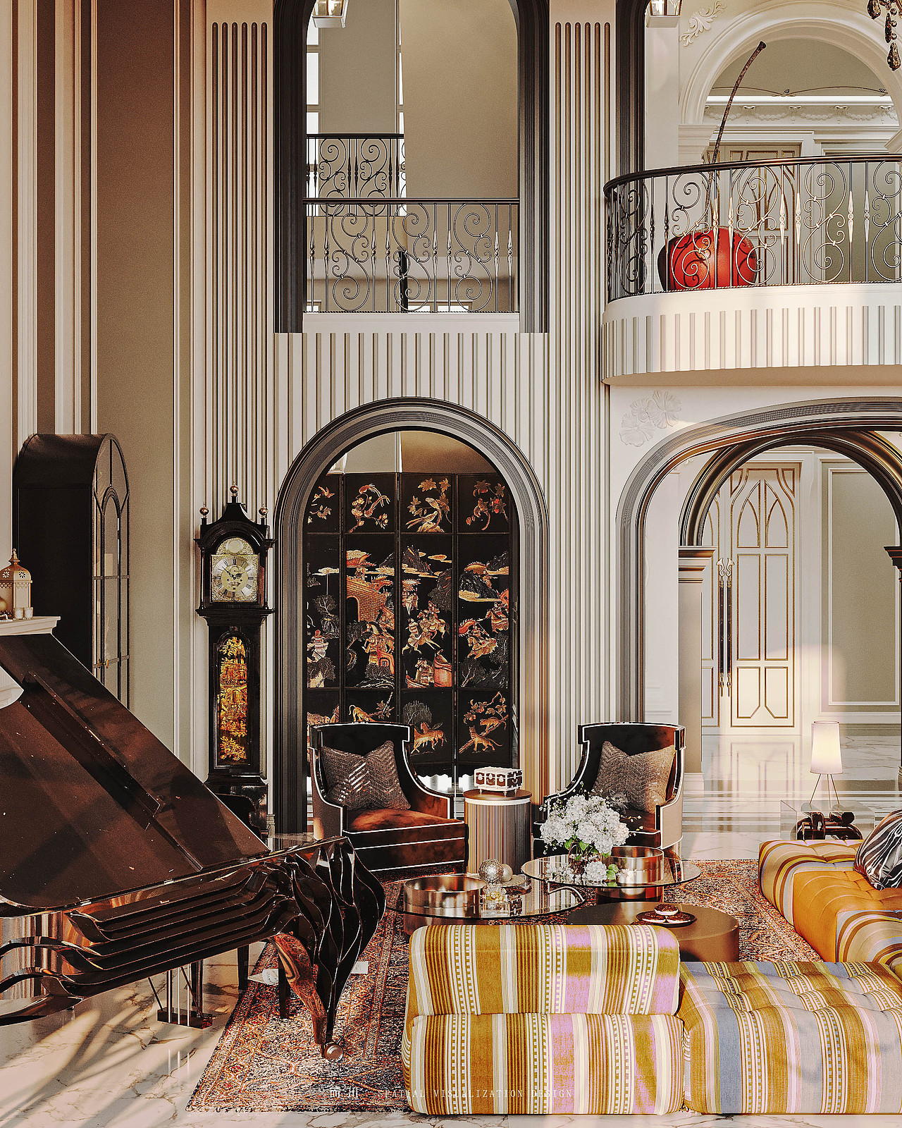 美式别墅丨 而川视觉（图ZMzI2NDIyMzAw） - 商业空间设计 - 站酷设计师而川视觉原创素材 - 站酷ZCOOL