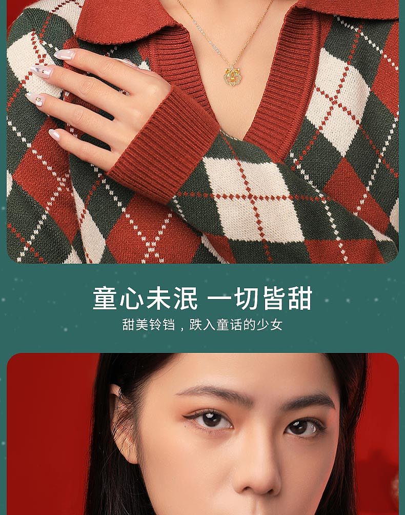 珠宝首饰银饰-圣诞铃铛项链详情主图