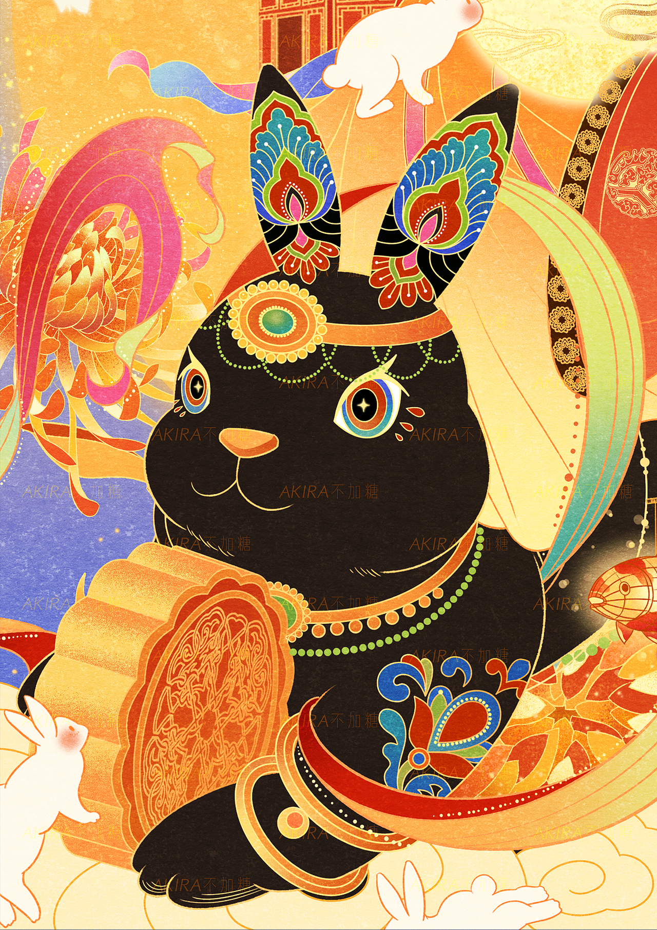 《花好月圆》——原创国风中秋包装插画|海报