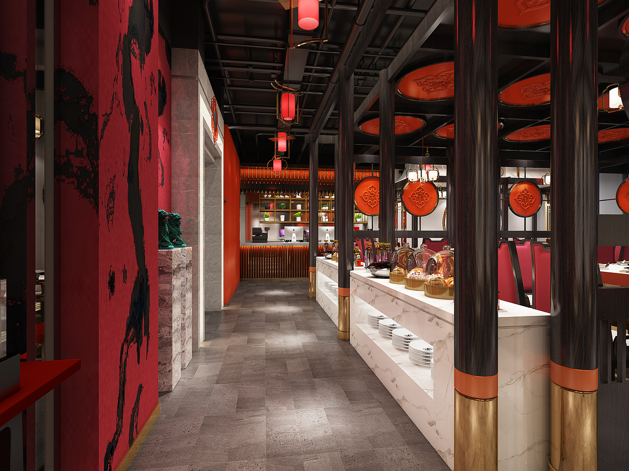 蜀寨·成都老火锅店设计 | 浙江宁波火锅店设计公司（图ZMzUwMzIyODcy） - 酒店餐饮设计 - 站酷设计师成都火锅店设计魏原创素材 - 站酷ZCOOL