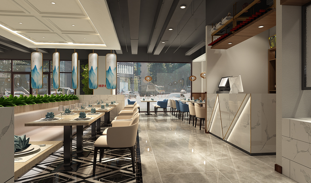 银川装修公司|银川面馆装修设计效果图