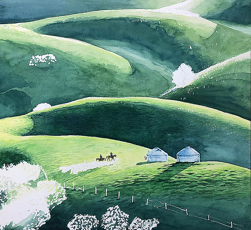 杏花沟——新疆伊犁（图ZMzE3NjM1MDIw） - 绘画 - 站酷设计师liuweibenny原创素材 - 站酷ZCOOL