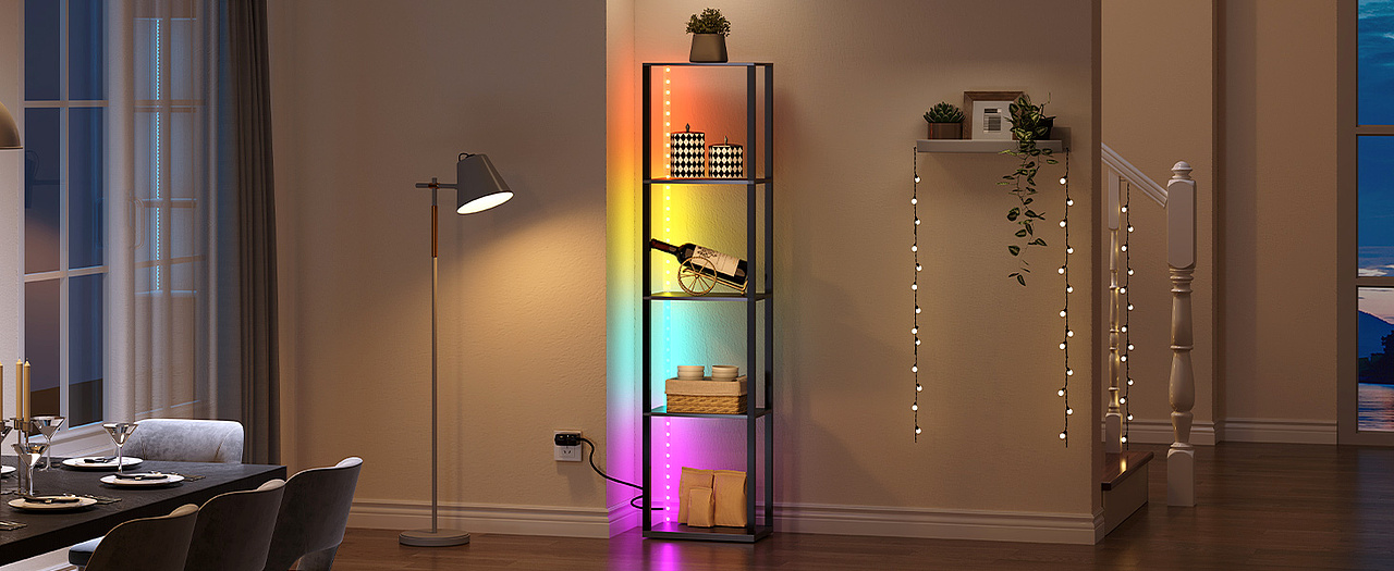 Amazon-落地灯书架