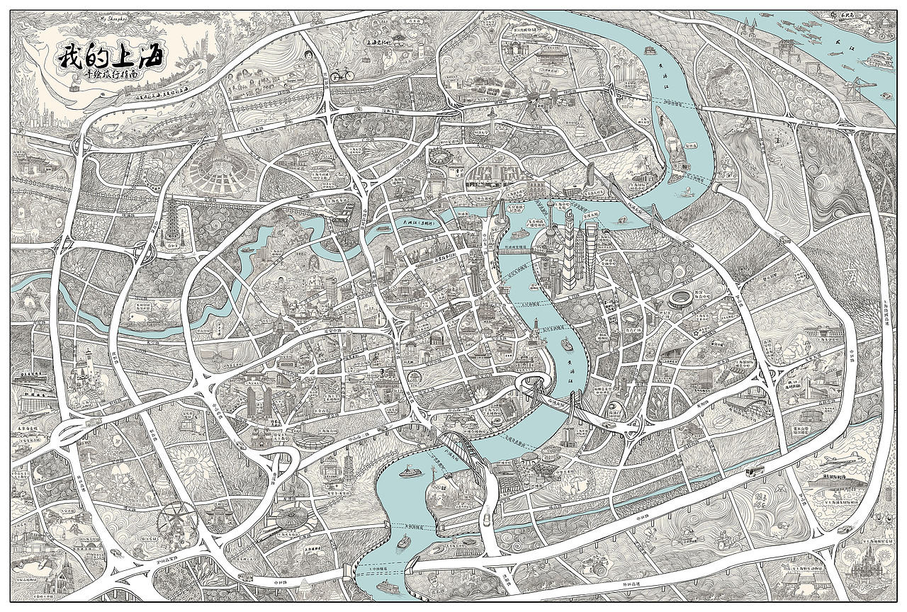 如何画城市手绘地图?(附教程)(图ZMzIzNDY1OTAw) - 创作习作 - 站酷设计师七七碰原创素材 - 站酷ZCOOL