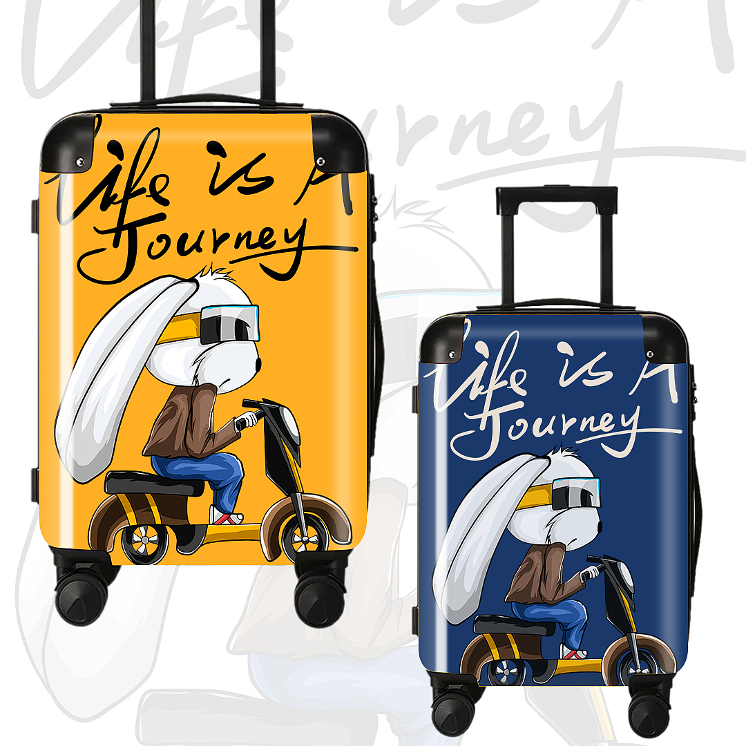 原创插画 骑上我心爱的小摩托