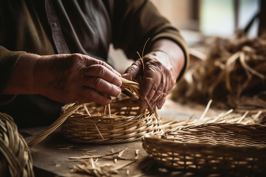 设图网|传统手工编制工艺摄影图