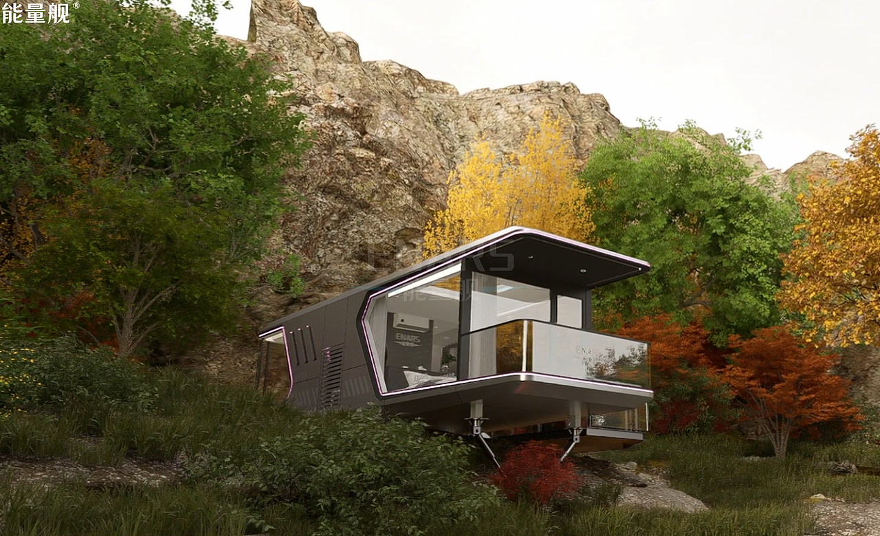 在牛草山山巅入住可移动网红太空舱能量舰是什么体验?
