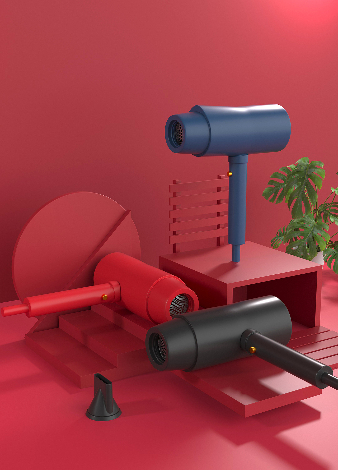 吹风机产品渲染