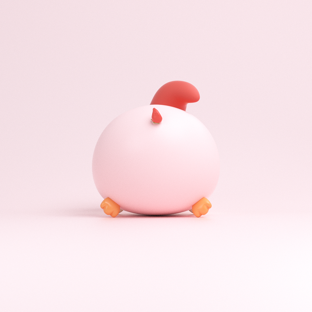 3d作品 | 小菜鸡ip形象做成趴姿不就是松松玩具了吗?