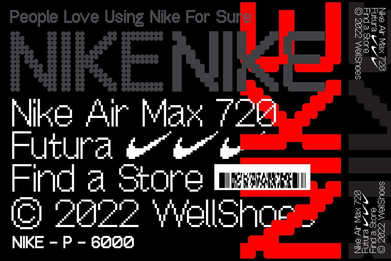 潮流复古低保真像素马赛克潮牌标识海报标题英文字体