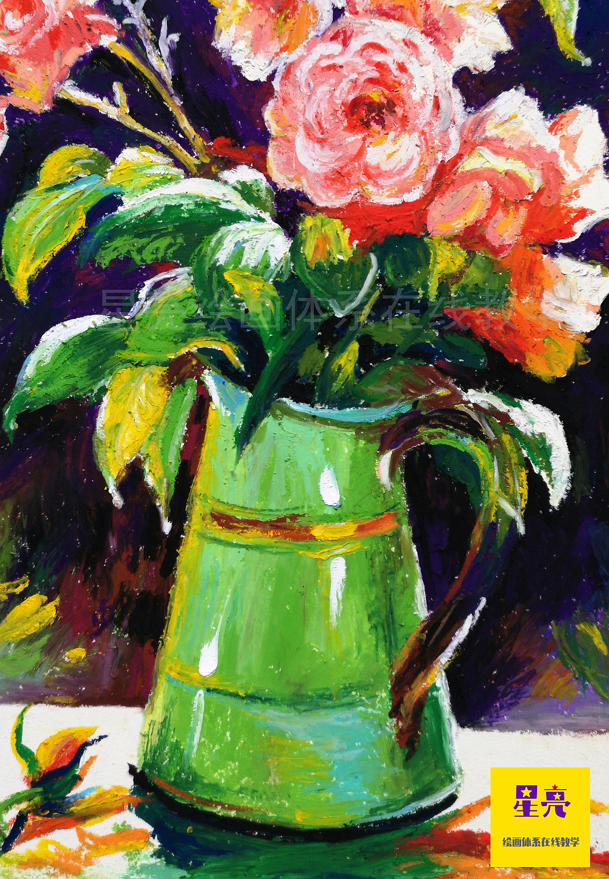 油画棒花卉绘画