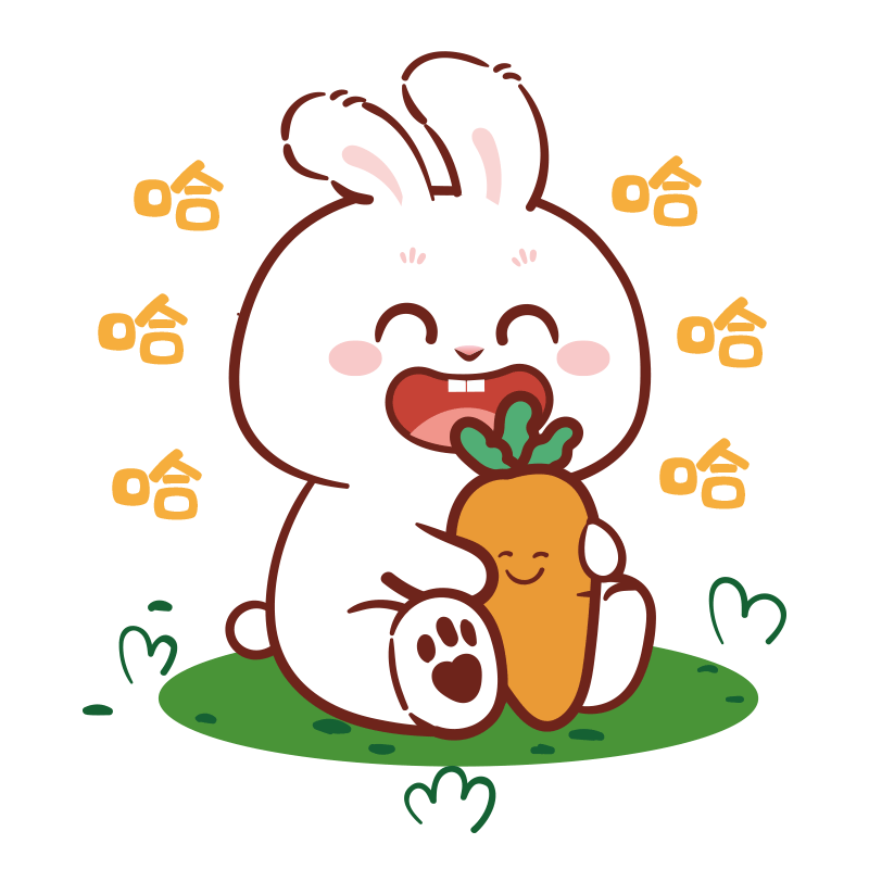 兔子萌表情包插画卡通可爱兔子