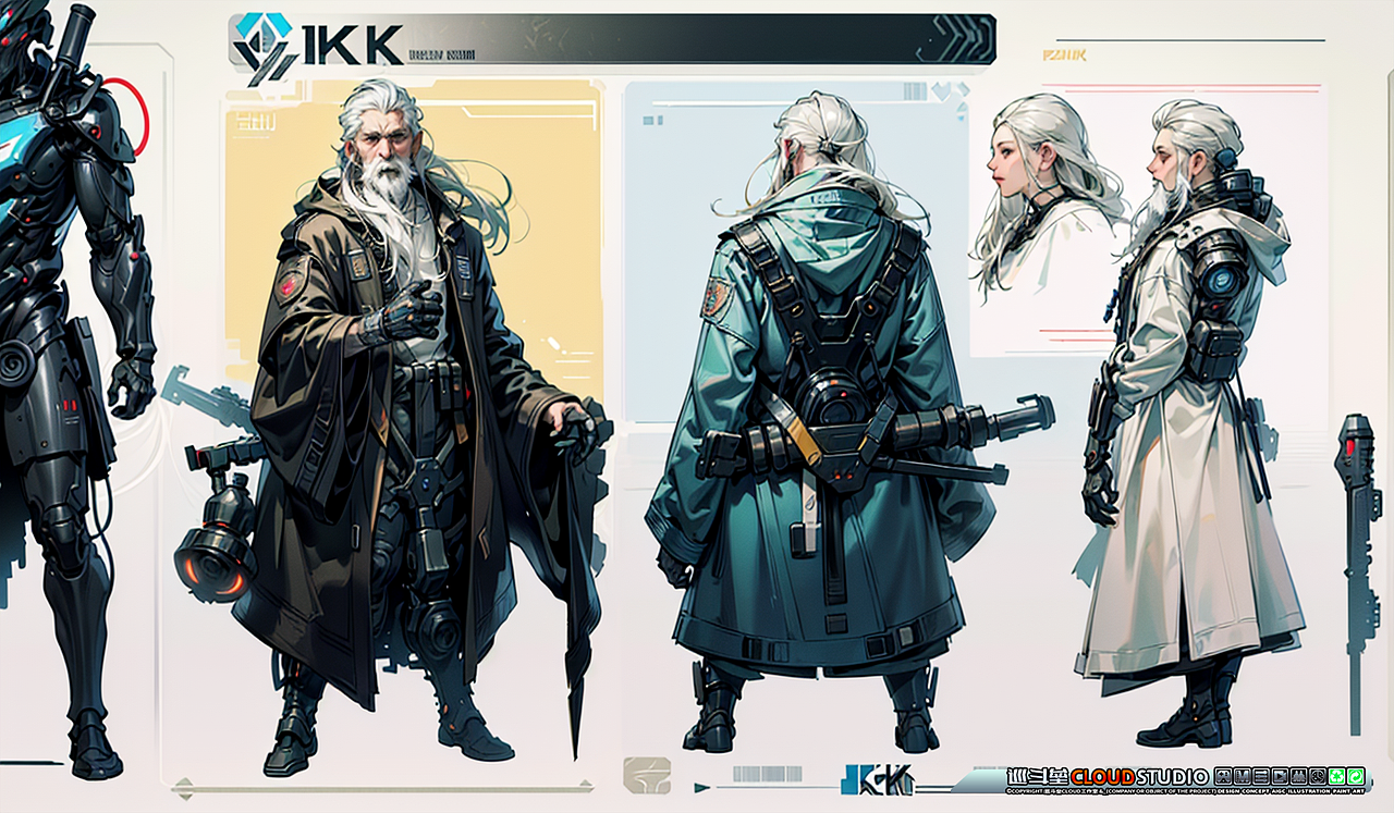 AI原画 赛博朋克Cyberpunk 机甲