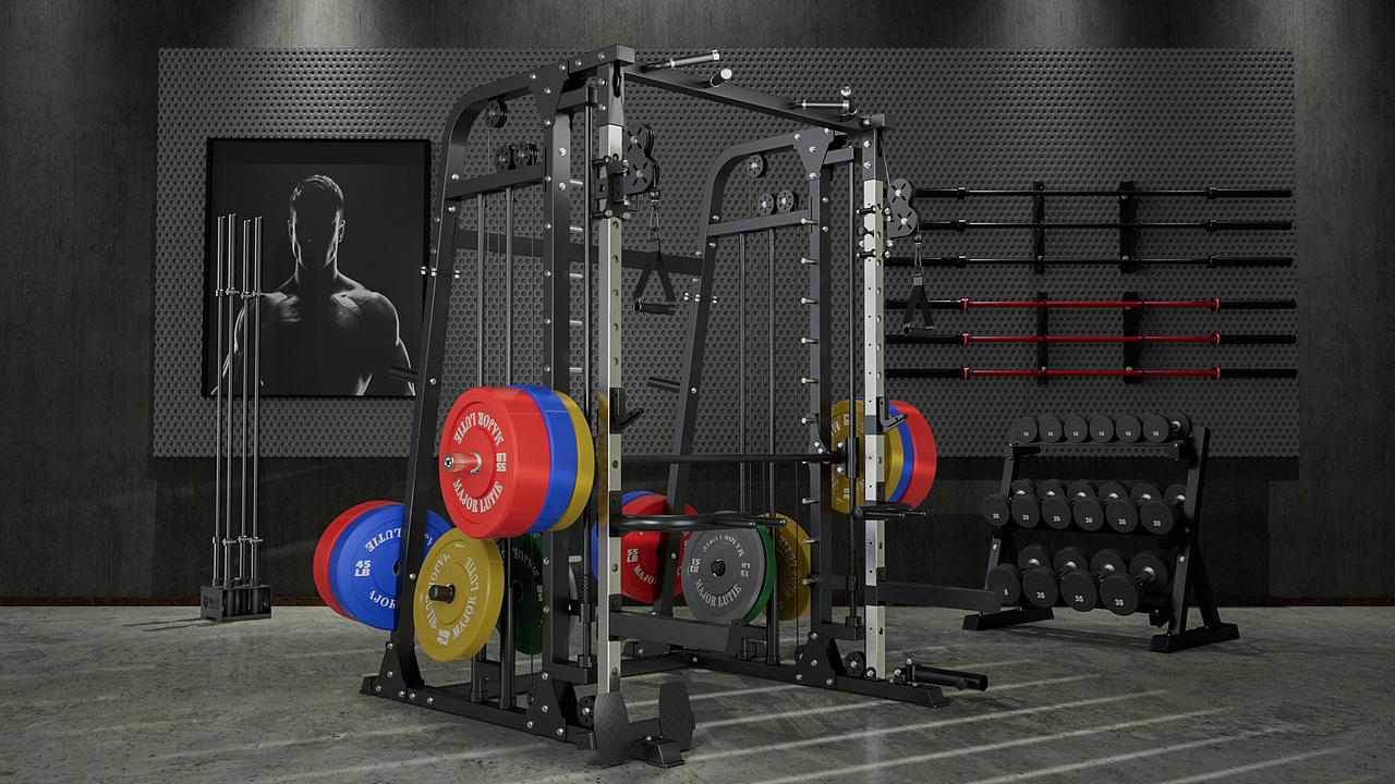 产品渲染-龙门架power cage