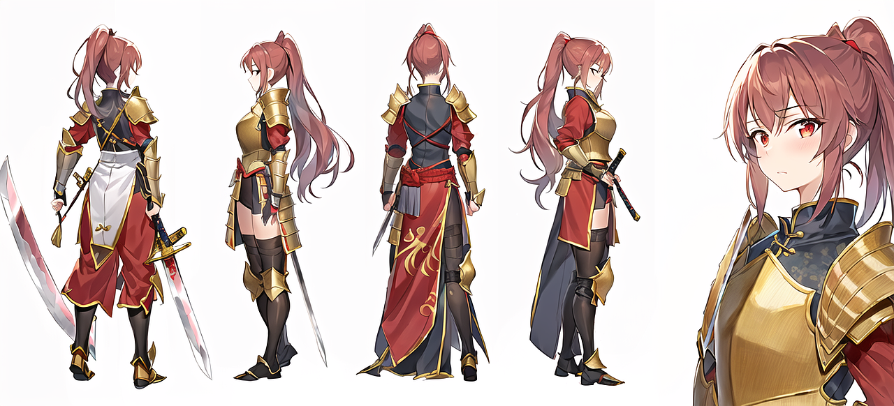 人物角色设计三视图