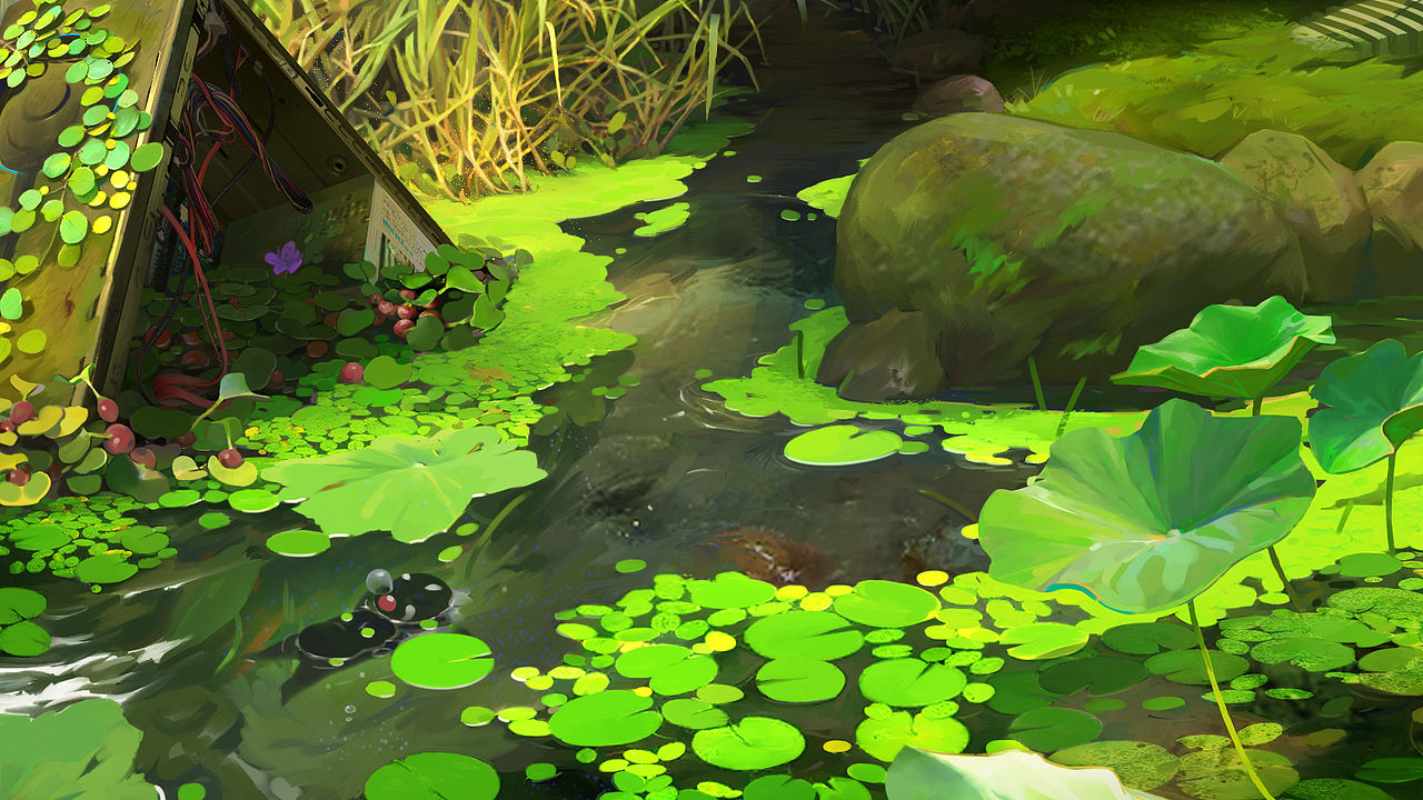 池塘边-小碧池（图ZMzQ3NDkwNjQ0） - 概念设定 - 站酷设计师星空意林原创素材 - 站酷ZCOOL